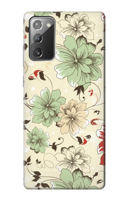 W2179 Flower Floral Vintage Art Pattern Hard Case and Leather Flip Case For Samsung Galaxy Note 20