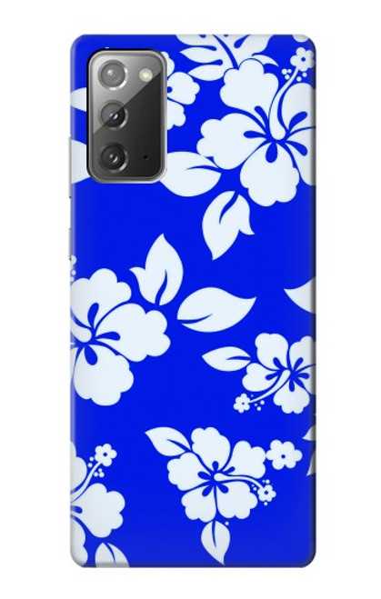 W2244 Hawaiian Hibiscus Blue Pattern Hard Case and Leather Flip Case For Samsung Galaxy Note 20