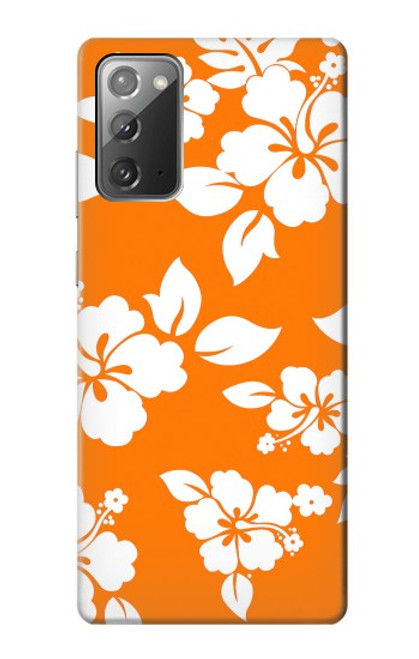 W2245 Hawaiian Hibiscus Orange Pattern Hard Case and Leather Flip Case For Samsung Galaxy Note 20