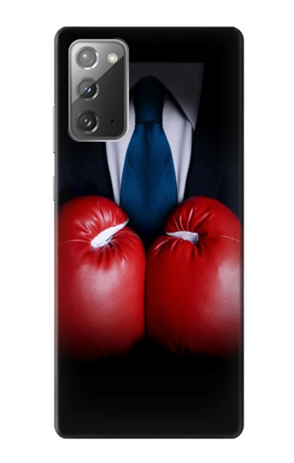 W2261 Businessman Black Suit With Boxing Gloves Hard Case and Leather Flip Case For Samsung Galaxy Note 20