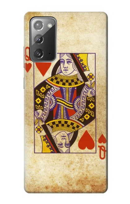 W2833 Poker Card Queen Hearts Hard Case and Leather Flip Case For Samsung Galaxy Note 20