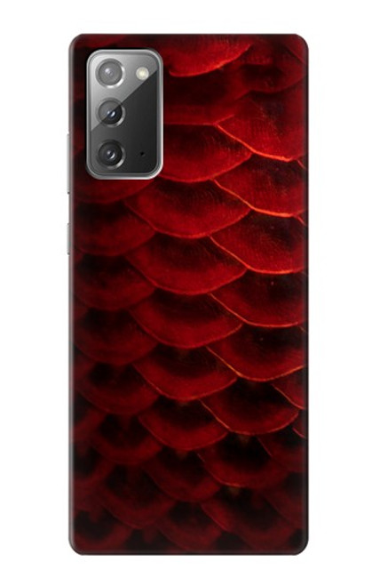 W2879 Red Arowana Fish Scale Hard Case and Leather Flip Case For Samsung Galaxy Note 20