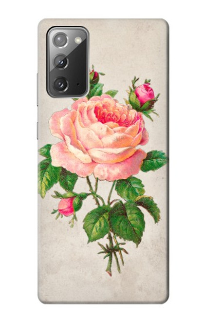 W3079 Vintage Pink Rose Hard Case and Leather Flip Case For Samsung Galaxy Note 20