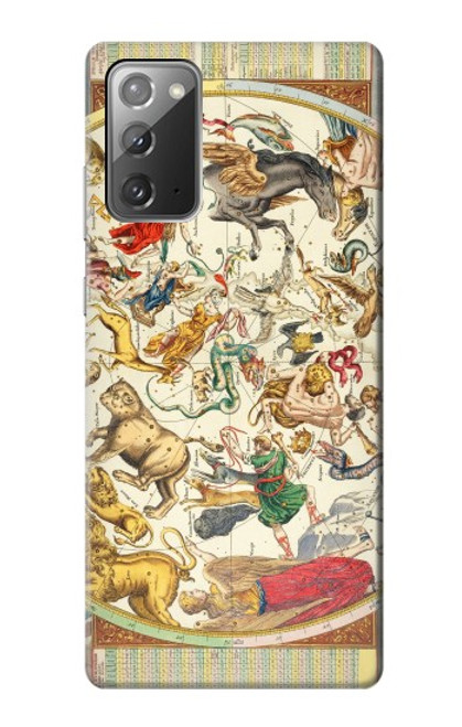 W3145 Antique Constellation Star Sky Map Hard Case and Leather Flip Case For Samsung Galaxy Note 20