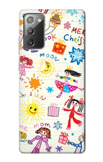 W3280 Kids Drawing Hard Case and Leather Flip Case For Samsung Galaxy Note 20