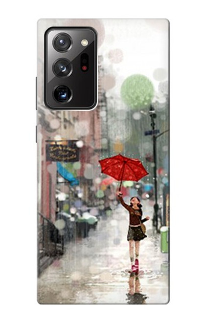 W0108 Girl in The Rain Hard Case and Leather Flip Case For Samsung Galaxy Note 20 Ultra, Ultra 5G