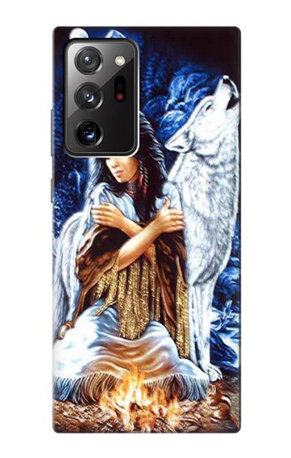 W0147 Grim Wolf Indian Girl Hard Case and Leather Flip Case For Samsung Galaxy Note 20 Ultra, Ultra 5G