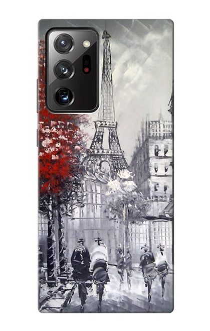 W1295 Eiffel Painting of Paris Hard Case and Leather Flip Case For Samsung Galaxy Note 20 Ultra, Ultra 5G