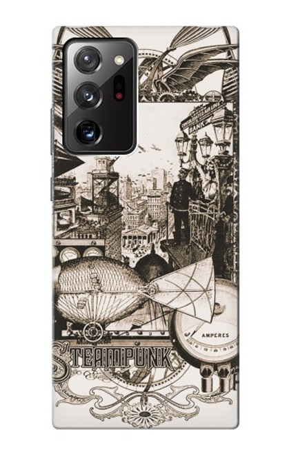 W1681 Steampunk Drawing Hard Case and Leather Flip Case For Samsung Galaxy Note 20 Ultra, Ultra 5G