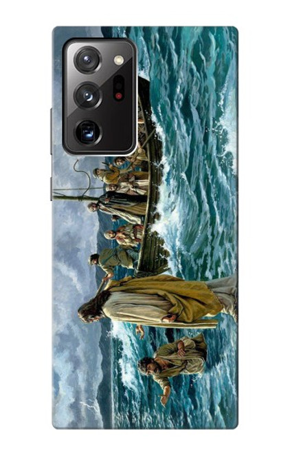 W1722 Jesus Walk on The Sea Hard Case and Leather Flip Case For Samsung Galaxy Note 20 Ultra, Ultra 5G