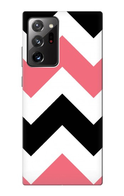 W1849 Pink Black Chevron Zigzag Hard Case and Leather Flip Case For Samsung Galaxy Note 20 Ultra, Ultra 5G