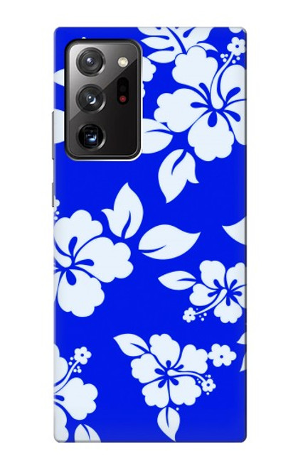 W2244 Hawaiian Hibiscus Blue Pattern Hard Case and Leather Flip Case For Samsung Galaxy Note 20 Ultra, Ultra 5G