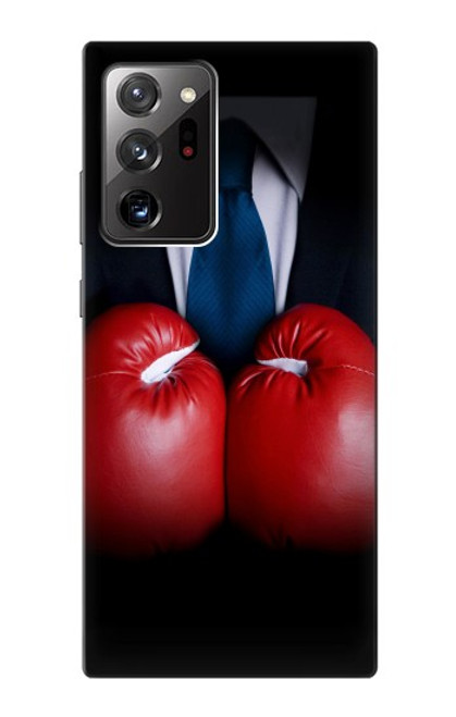 W2261 Businessman Black Suit With Boxing Gloves Hard Case and Leather Flip Case For Samsung Galaxy Note 20 Ultra, Ultra 5G