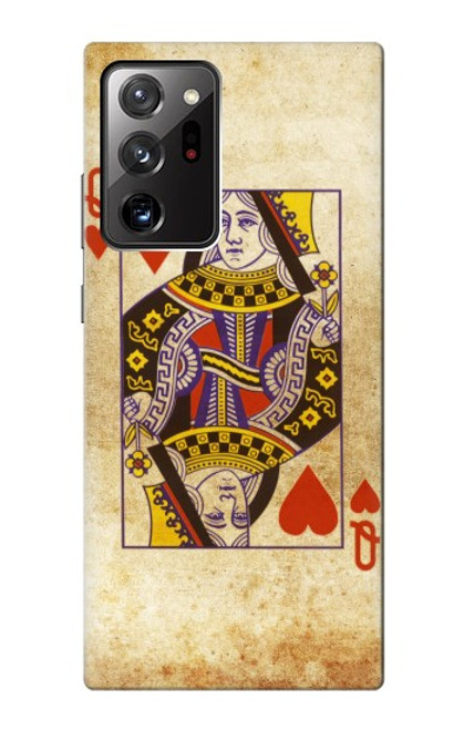 W2833 Poker Card Queen Hearts Hard Case and Leather Flip Case For Samsung Galaxy Note 20 Ultra, Ultra 5G