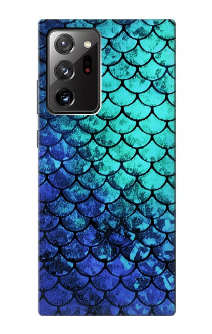 W3047 Green Mermaid Fish Scale Hard Case and Leather Flip Case For Samsung Galaxy Note 20 Ultra, Ultra 5G