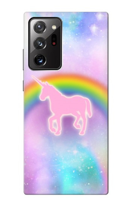 W3070 Rainbow Unicorn Pastel Sky Hard Case and Leather Flip Case For Samsung Galaxy Note 20 Ultra, Ultra 5G