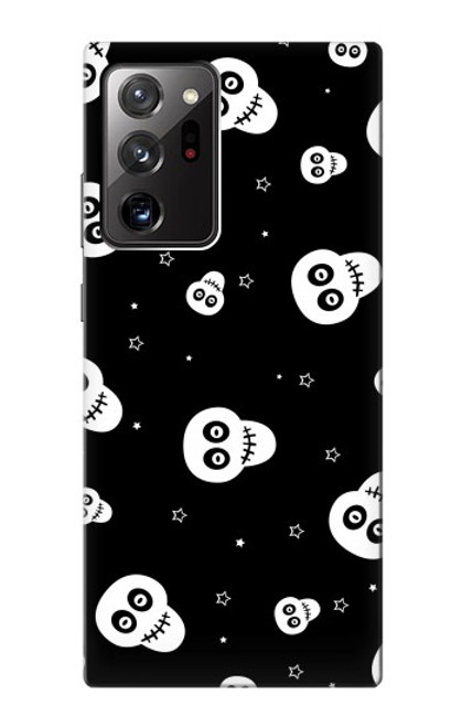 W3261 Smile Skull Halloween Pattern Hard Case and Leather Flip Case For Samsung Galaxy Note 20 Ultra, Ultra 5G