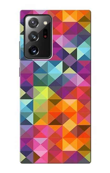 W3477 Abstract Diamond Pattern Hard Case and Leather Flip Case For Samsung Galaxy Note 20 Ultra, Ultra 5G