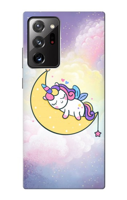 W3485 Cute Unicorn Sleep Hard Case and Leather Flip Case For Samsung Galaxy Note 20 Ultra, Ultra 5G