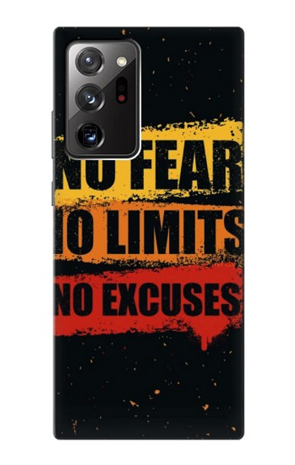 W3492 No Fear Limits Excuses Hard Case and Leather Flip Case For Samsung Galaxy Note 20 Ultra, Ultra 5G