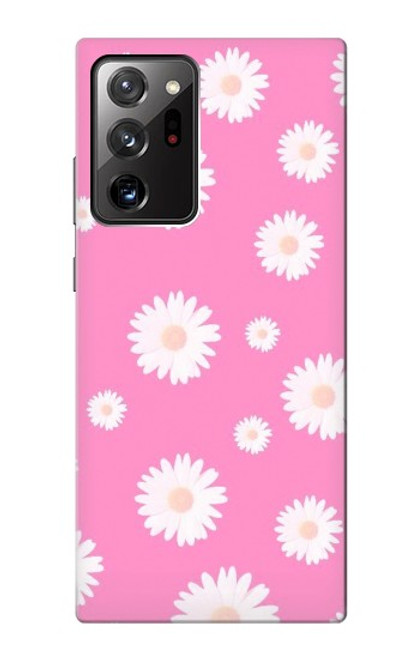 W3500 Pink Floral Pattern Hard Case and Leather Flip Case For Samsung Galaxy Note 20 Ultra, Ultra 5G