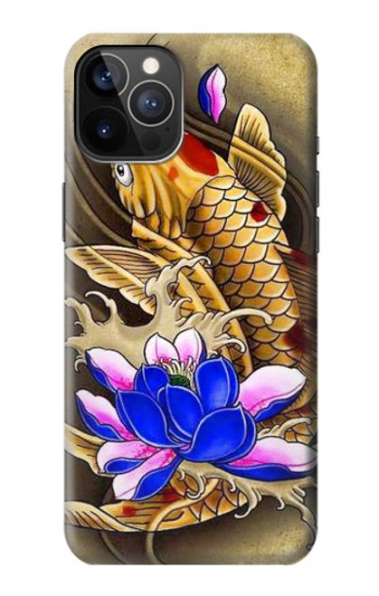 W1604 Carp Koi Fish Japanese Tattoo Hard Case and Leather Flip Case For iPhone 12, iPhone 12 Pro