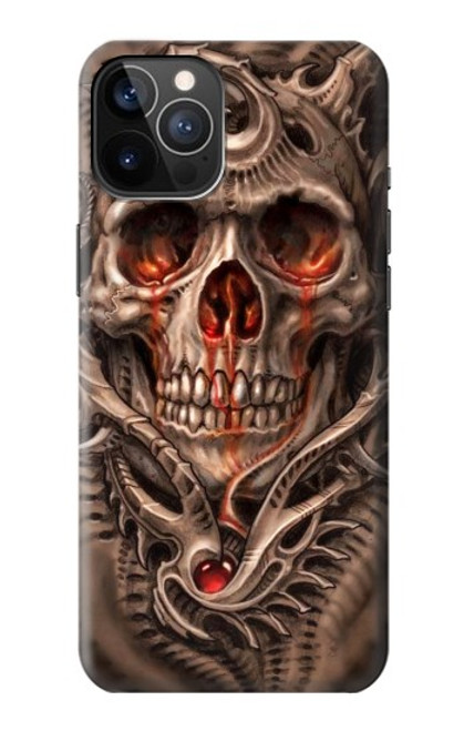 W1675 Skull Blood Tattoo Hard Case and Leather Flip Case For iPhone 12, iPhone 12 Pro