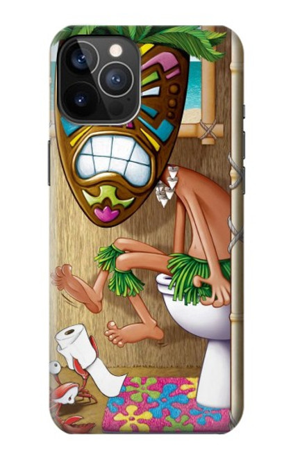 W1702 Tiki Man Toilet Hard Case and Leather Flip Case For iPhone 12, iPhone 12 Pro