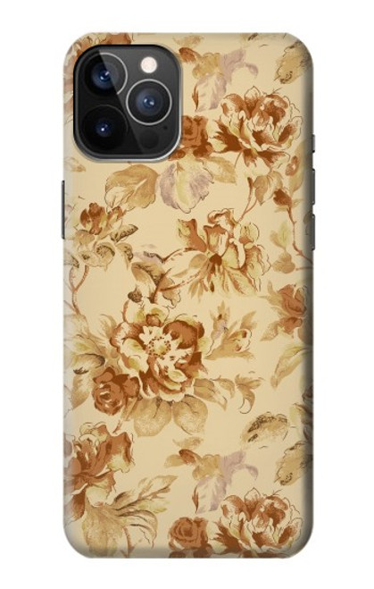 W2180 Flower Floral Vintage Pattern Hard Case and Leather Flip Case For iPhone 12, iPhone 12 Pro