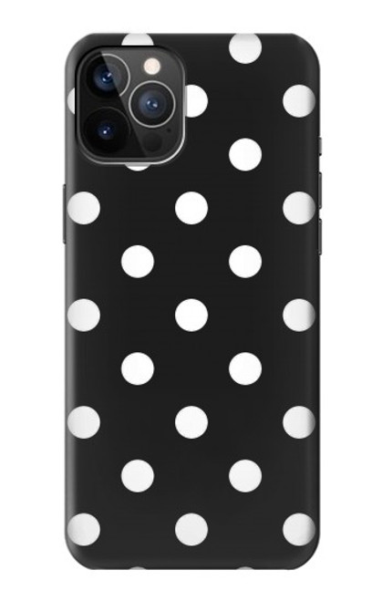 W2299 Black Polka Dots Hard Case and Leather Flip Case For iPhone 12, iPhone 12 Pro