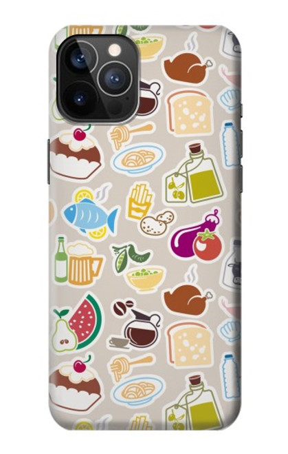 W2321 Food and Drink Seamless Hard Case and Leather Flip Case For iPhone 12, iPhone 12 Pro