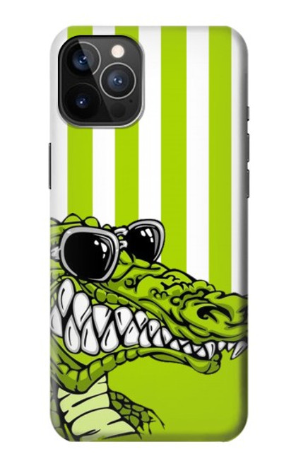 W2323 Funny Green Alligator Crocodile Hard Case and Leather Flip Case For iPhone 12, iPhone 12 Pro