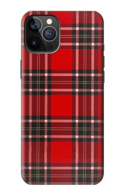 W2374 Tartan Red Pattern Hard Case and Leather Flip Case For iPhone 12, iPhone 12 Pro