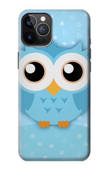 W3029 Cute Blue Owl Hard Case and Leather Flip Case For iPhone 12, iPhone 12 Pro