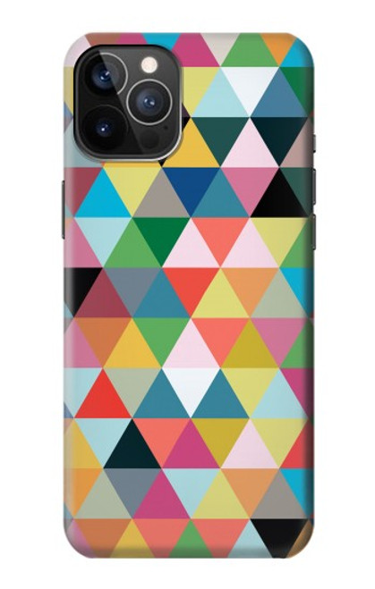 W3049 Triangles Vibrant Colors Hard Case and Leather Flip Case For iPhone 12, iPhone 12 Pro