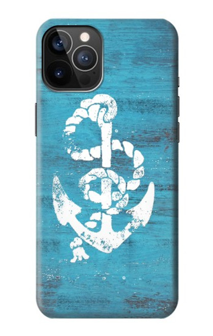 W3053 Marine Anchor Blue Hard Case and Leather Flip Case For iPhone 12, iPhone 12 Pro