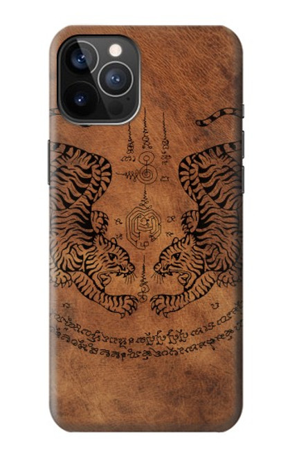 W3209 Sak Yant Twin Tiger Hard Case and Leather Flip Case For iPhone 12, iPhone 12 Pro