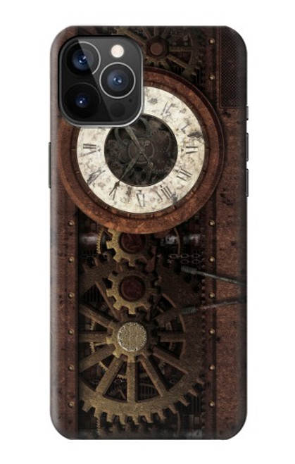 W3221 Steampunk Clock Gears Hard Case and Leather Flip Case For iPhone 12, iPhone 12 Pro