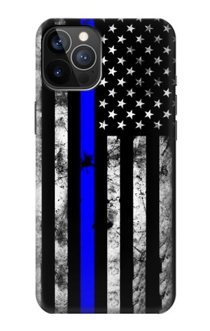 W3244 Thin Blue Line USA Hard Case and Leather Flip Case For iPhone 12, iPhone 12 Pro