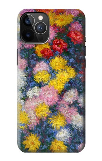 W3342 Claude Monet Chrysanthemums Hard Case and Leather Flip Case For iPhone 12, iPhone 12 Pro