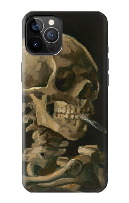 W3358 Vincent Van Gogh Skeleton Cigarette Hard Case and Leather Flip Case For iPhone 12, iPhone 12 Pro