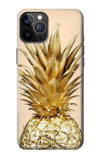 W3490 Gold Pineapple Hard Case and Leather Flip Case For iPhone 12, iPhone 12 Pro