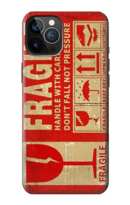 W3552 Vintage Fragile Label Art Hard Case and Leather Flip Case For iPhone 12, iPhone 12 Pro