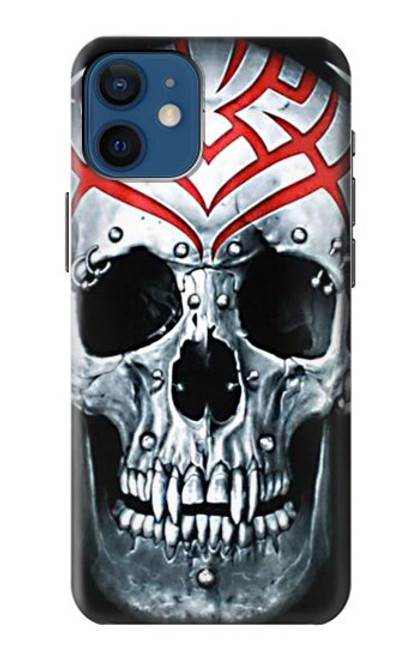 W0223 Vampire Skull Tattoo Hard Case and Leather Flip Case For iPhone 12 mini