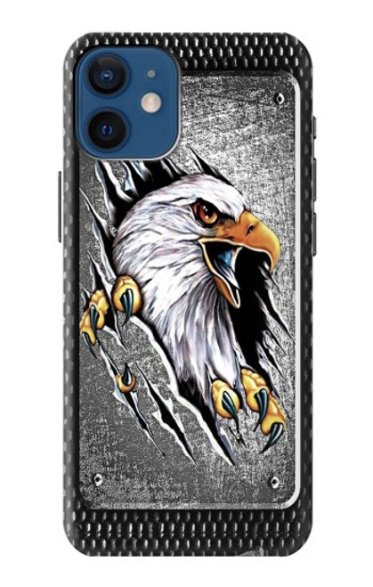 W0855 Eagle Metal Hard Case and Leather Flip Case For iPhone 12 mini