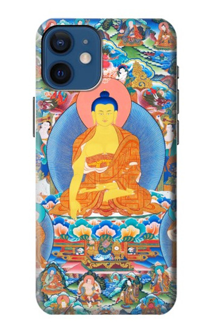 W1256 Buddha Paint Hard Case and Leather Flip Case For iPhone 12 mini