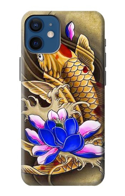 W1604 Carp Koi Fish Japanese Tattoo Hard Case and Leather Flip Case For iPhone 12 mini