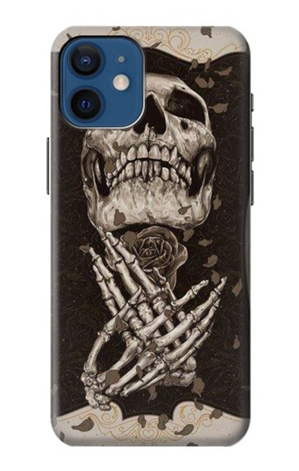 W1676 Skull Rose Hard Case and Leather Flip Case For iPhone 12 mini