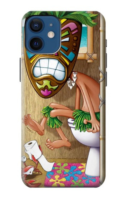 W1702 Tiki Man Toilet Hard Case and Leather Flip Case For iPhone 12 mini