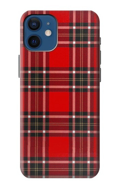 W2374 Tartan Red Pattern Hard Case and Leather Flip Case For iPhone 12 mini